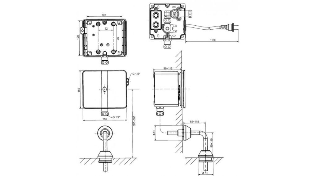 WF-8614 Van Tiểu Cảm Ứng Âm Tường Sense