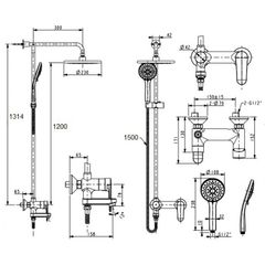 WF-9089E Bộ sen phun mưa Simplica 1200mm