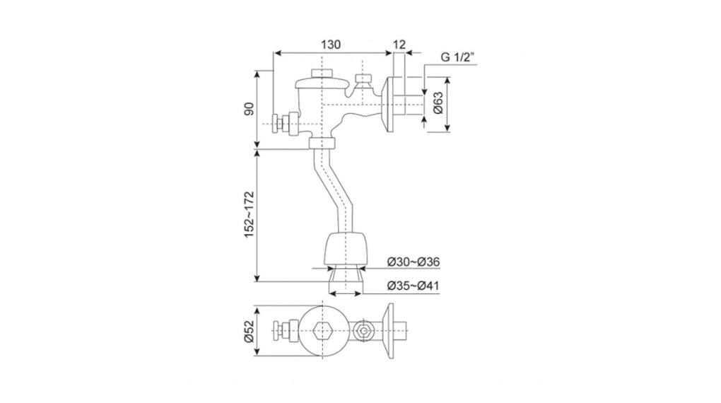 WF-9802 Van Xả Cho Bồn Tiểu Nam