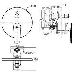 WF-B221 Vòi tắm sen âm tường Codie