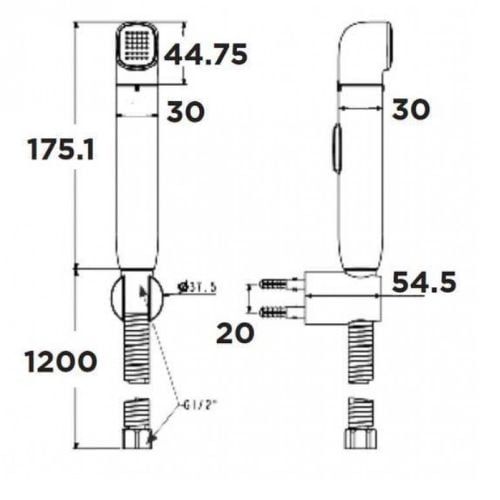 WF-TS28CW Vòi Xịt DUOSTiX Chrome & Trắng