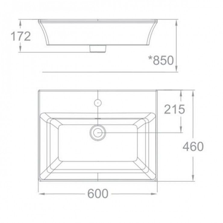 WP-F525.1H Chậu đặt trên bàn Kastello