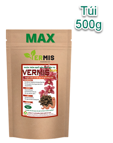  Phân trùn quế viên nén SIÊU TO Vermis-max gói 500g (Viên  14mm) 