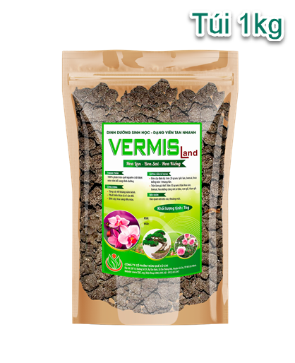  Phân trùn quế viên nén Vermisland gói 1kg (Viên 10mm) 