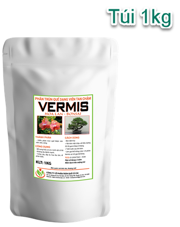  Phân Trùn Quế Viên Nén TAN CHẬM Vermis gói 1kg (viên 6mm) 