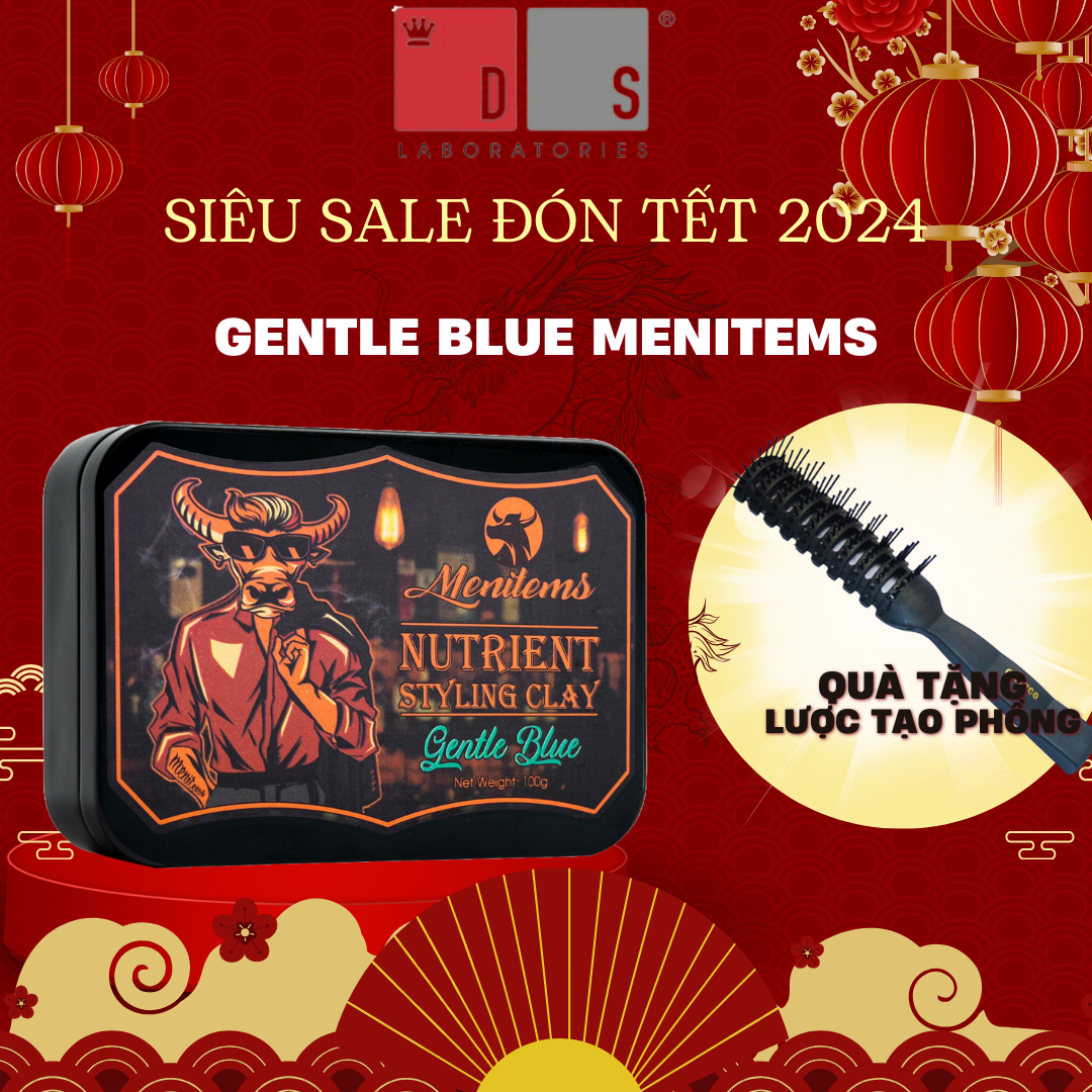  Sáp vuốt tóc Menitems, sáp dưỡng tạo kiểu Clay giúp tạo nếp giữ kiểu tự nhiên hương thơm lôi cuốn Gentle Blue 