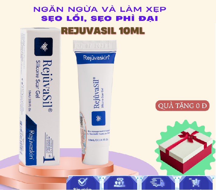  Gel xoá sẹo lồi, sẹo phì đại Rejuvasil 10ml thương hiệu Rejuvaskin 