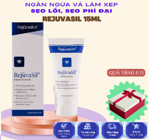 Gel ngăn ngừa và xoá sẹo lồi, sẹo phì đại Rejuvasil 15ml thương hiệu Rejuvaskin 