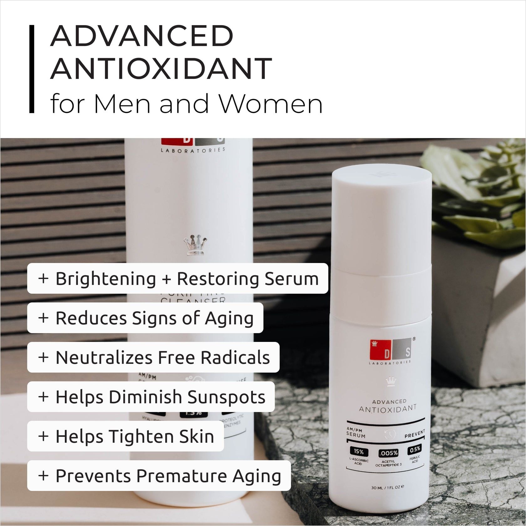  Serum cấp ẩm, phục hồi da, làm sáng da, chống lão hoá Advaced antioxidant 30ml 