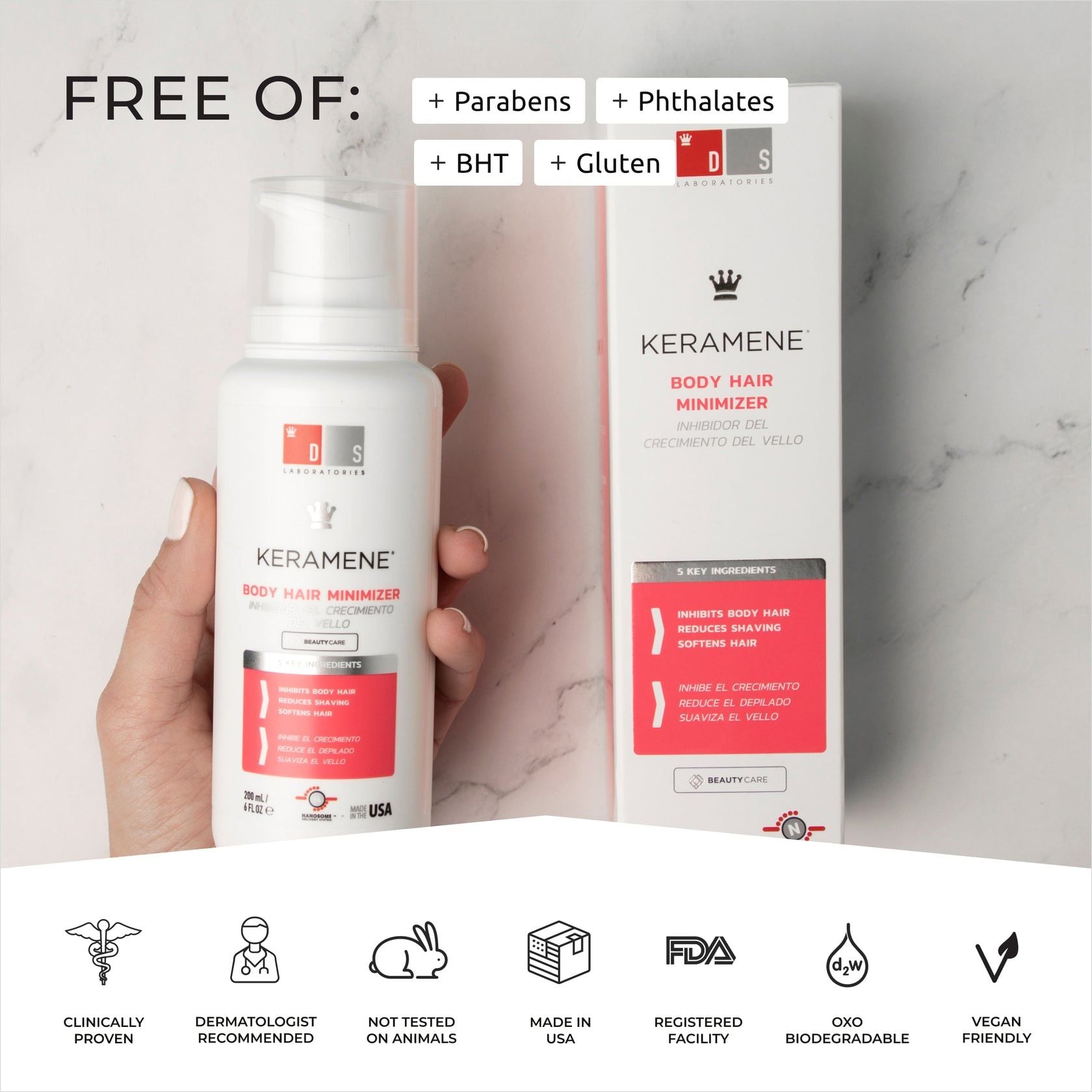  Kem hạn chế mọc lông KERAMENE 180ML 