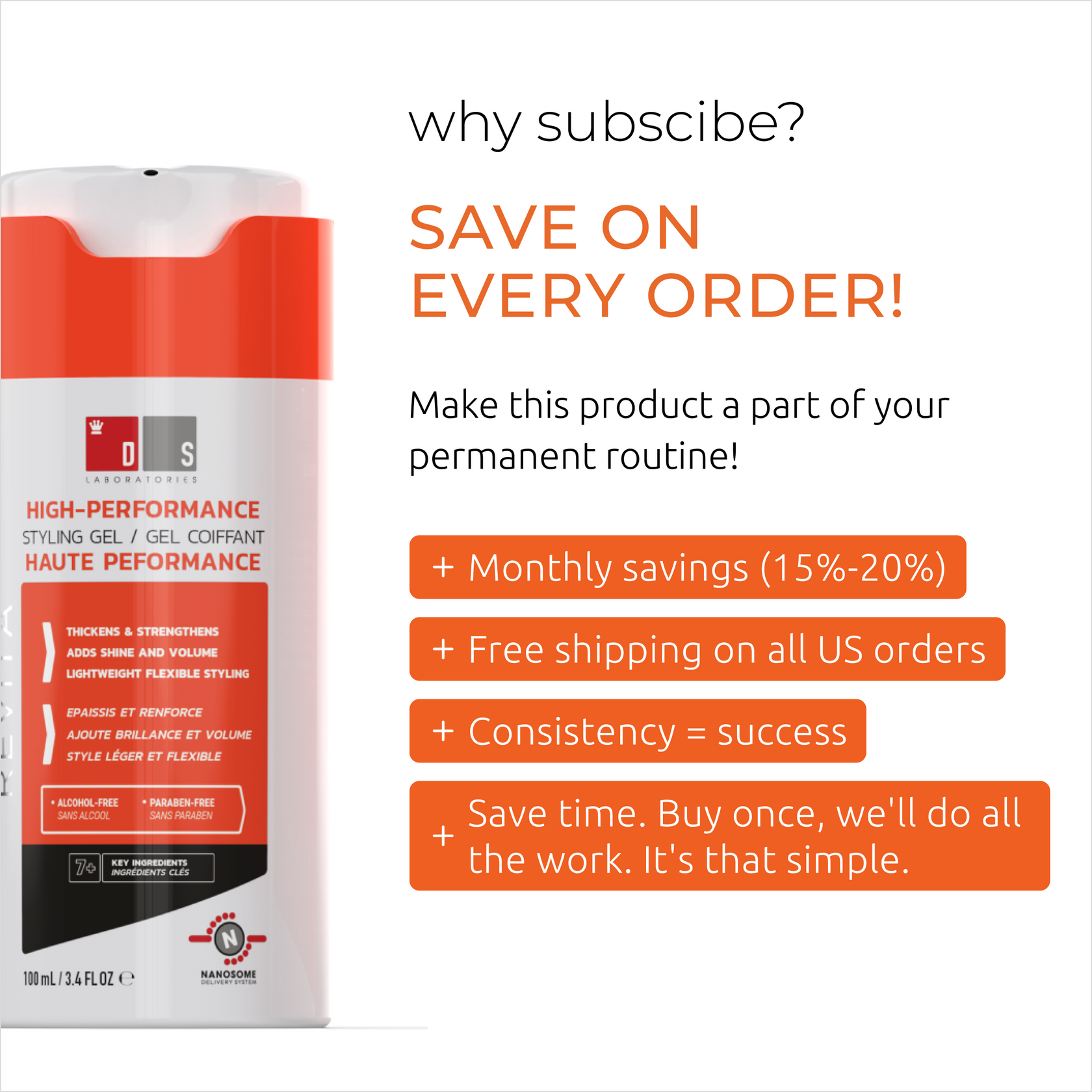  Gel vuốt tóc tạo kiểu tóc cao cấp Revita styling gel 100ml 