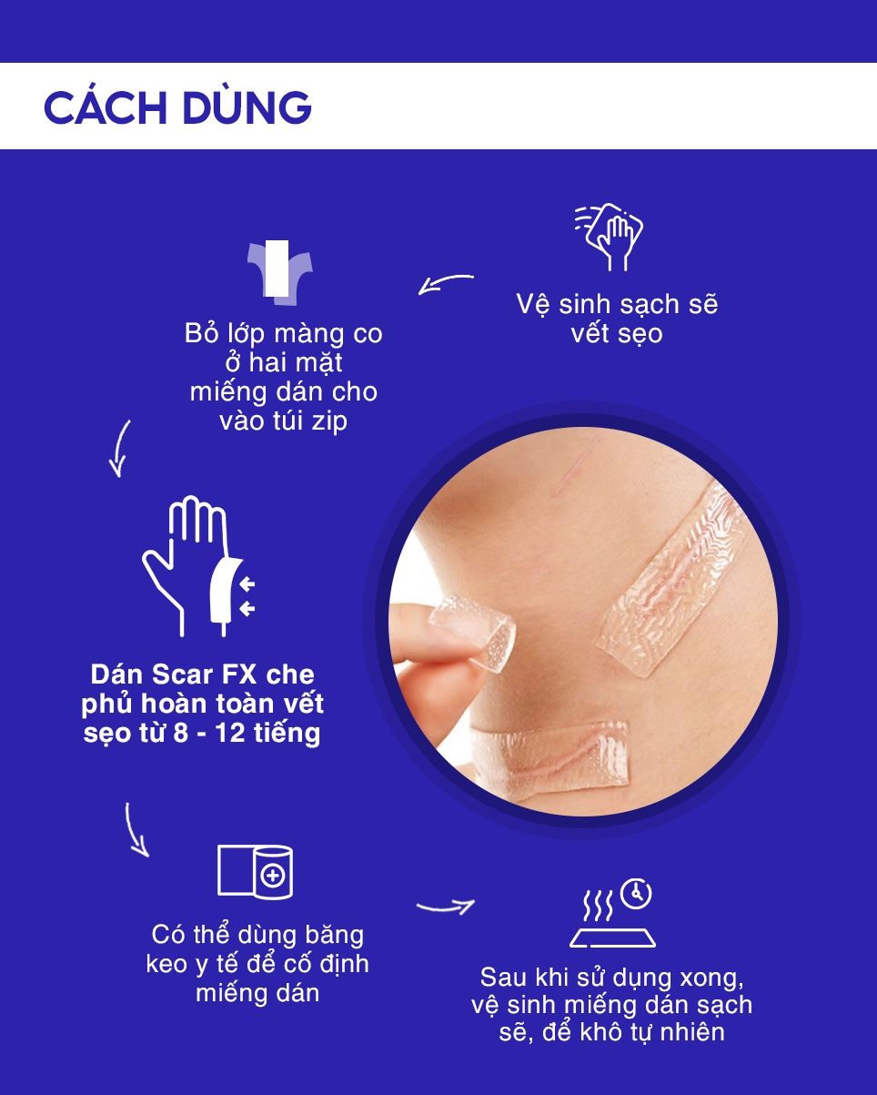  Miếng Dán Sẹo Lồi / Phì Đại REJUVASKIN Scar FX 5cm X 10cm 