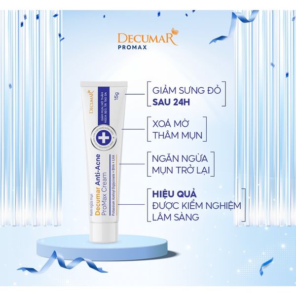  Kem Chấm Mụn Giảm Sưng, Mờ Thâm Decumar ProMax Cream 15g 