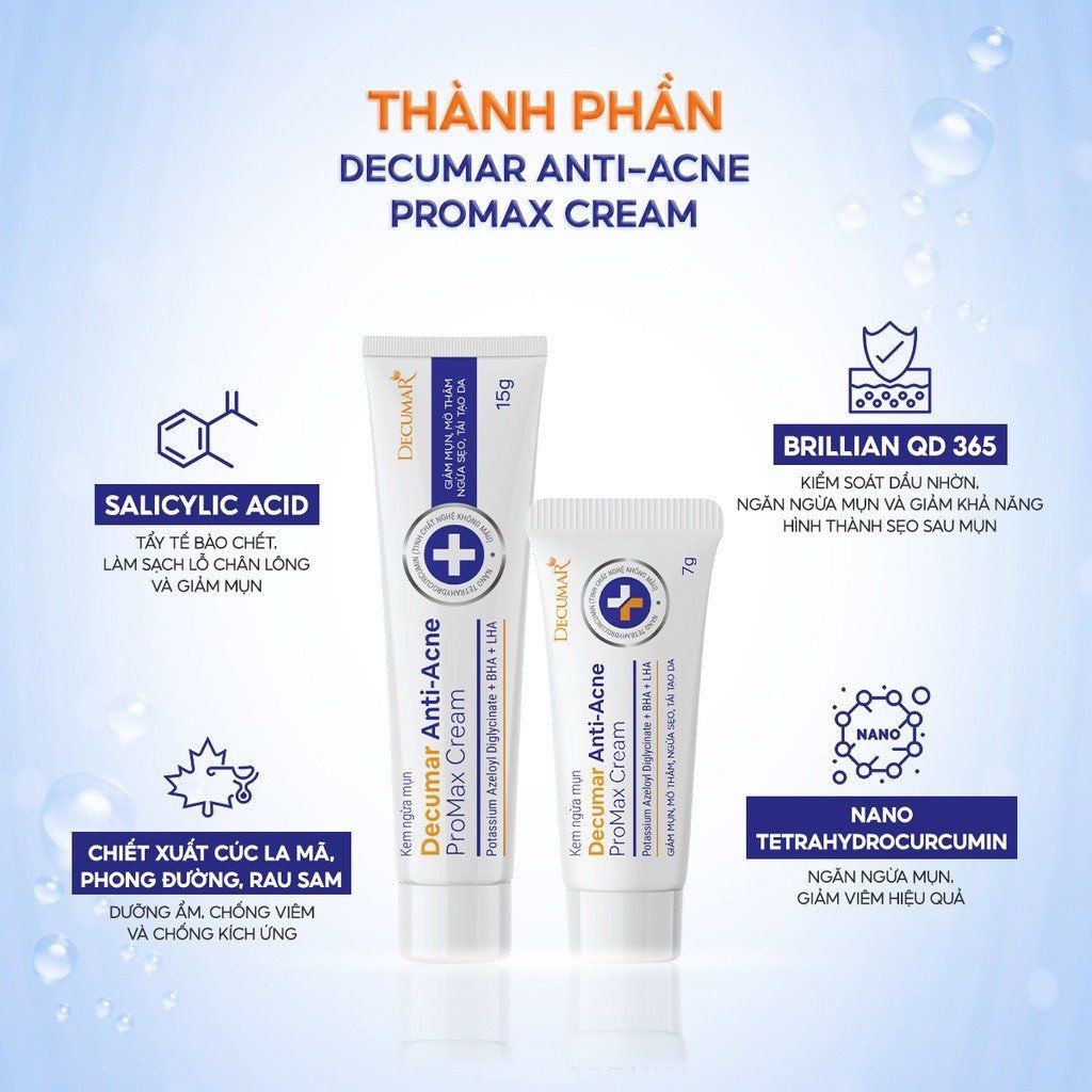  Kem Chấm Mụn Giảm Sưng, Mờ Thâm Decumar ProMax Cream 15g 
