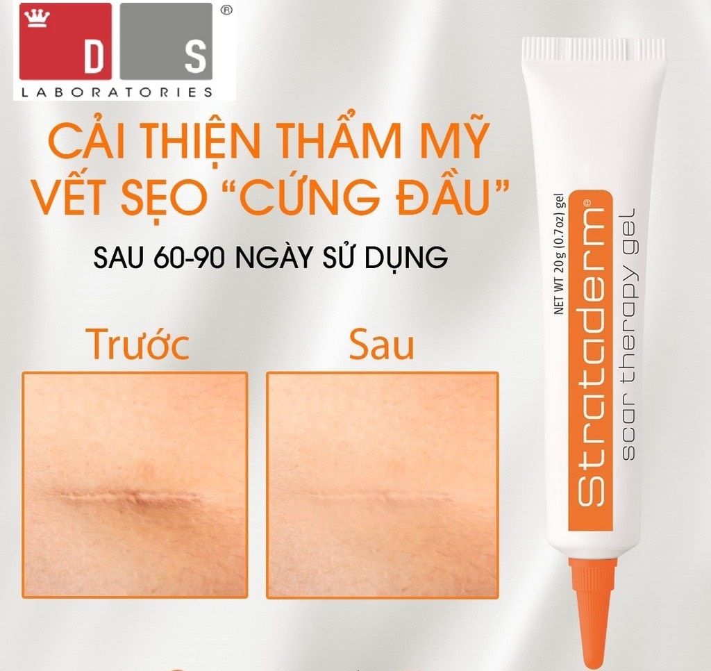  Gel xoá mờ sẹo thâm, rỗ, lõm Strataderm 20g Thuỵ Sĩ 