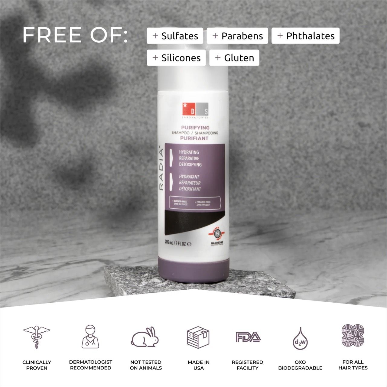  Dầu gội cho da đầu khô, da nhạy cảm kích ứng Radia shampoo 205ml 