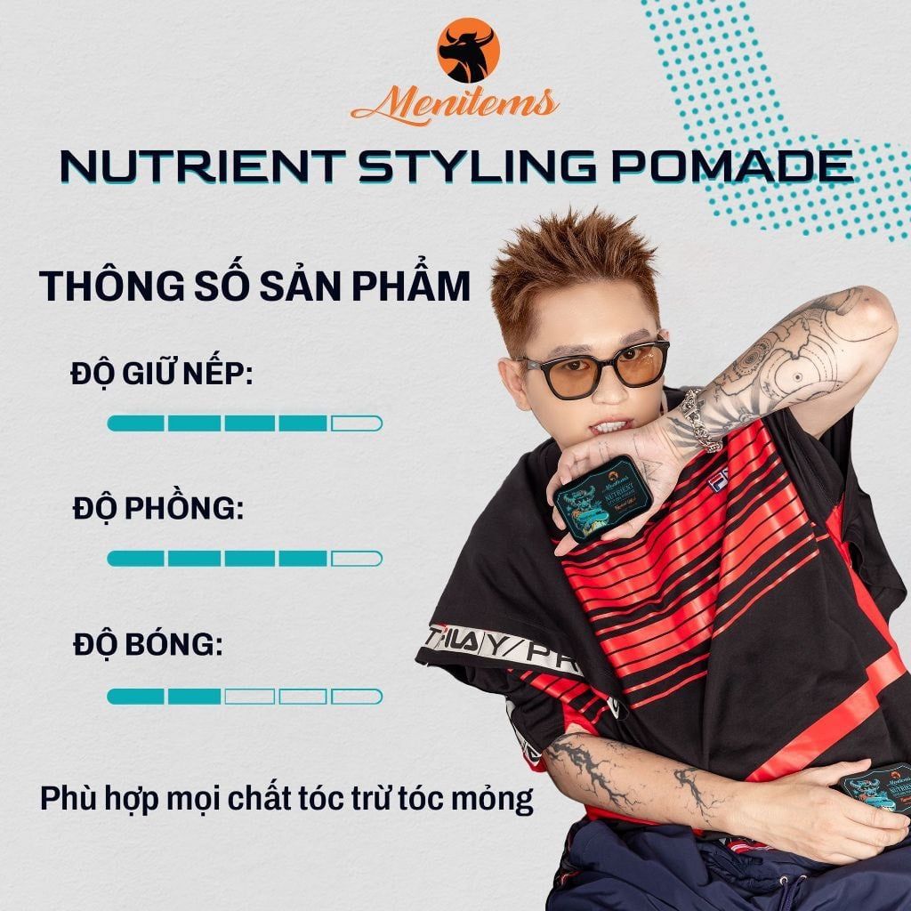  Sáp vuốt tóc Tropical Wind Menitems, sáp tóc pomade, giữ nếp, tạo kiểu tự nhiên cả ngày dài, nước hoa lưu hương lâu 