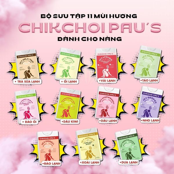  Xịt ngon CHIKCHOI PAU'S, khu vườn trái cây cho cuộc yêu mùi hương hoa quả the mát 20ml 