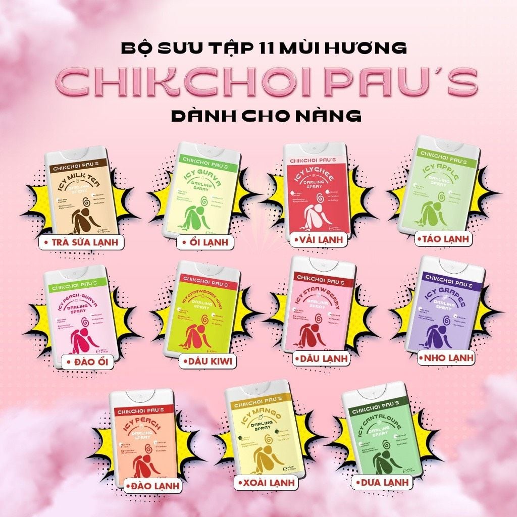  Xịt ngon CHIKCHOI PAU'S, khu vườn trái cây cho cuộc yêu mùi hương hoa quả the mát 20ml 