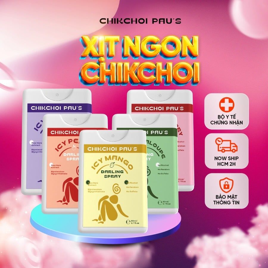  Xịt ngon CHIKCHOI PAU'S hương trái cây nhiệt đới mùi hoa quả the mát giúp nàng tự tin 20ml 