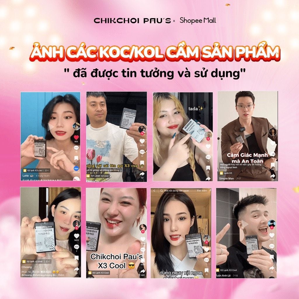  Xịt lạnh Chikchoi pau's xịt ngon x3 cool men 2 vị chocolate và tăng lực the mát 20ml 