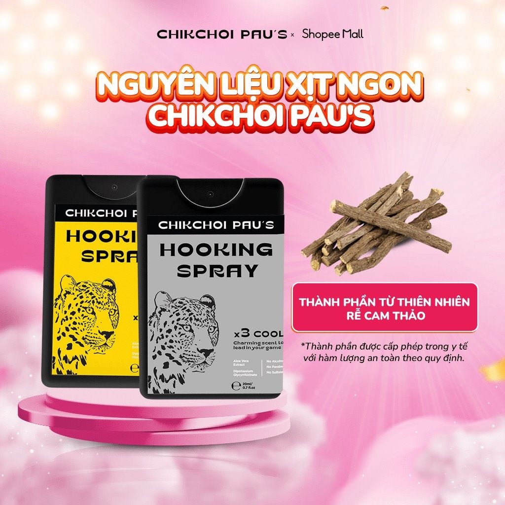  Xịt lạnh Chikchoi pau's xịt ngon x3 cool men 2 vị chocolate và tăng lực the mát 20ml 