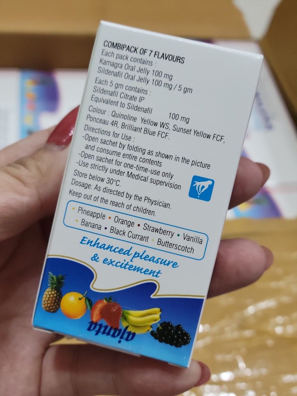  Thạch trái cây cường dương tăng cường sinh lý nam Kamagra Oral Jelly 100mg Hộp 7 Gói 