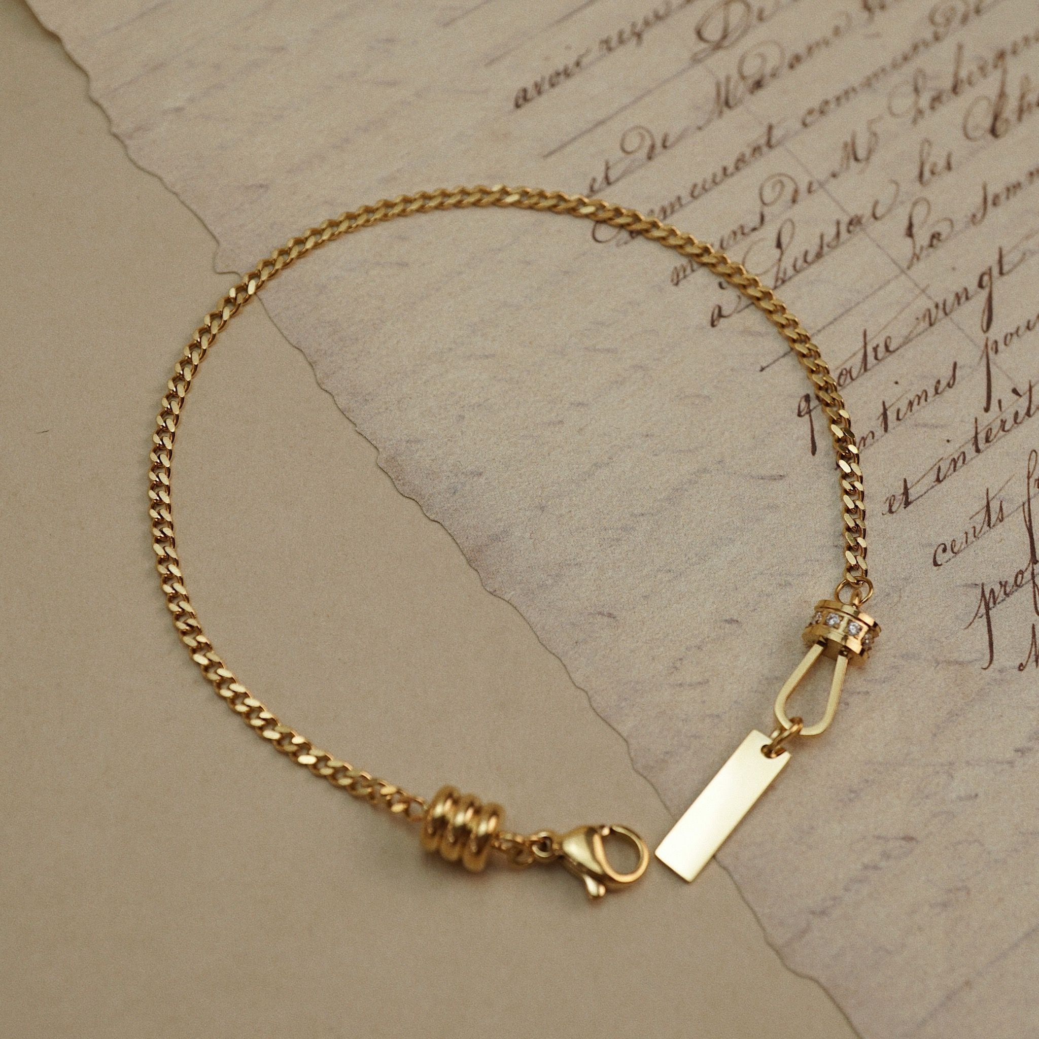 LOBSTER CLASP CURB BRACELET L I T H E R A P Y