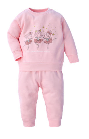 Bộ dài tay bé gái nỉ da cá - 387 | size 1-5Y