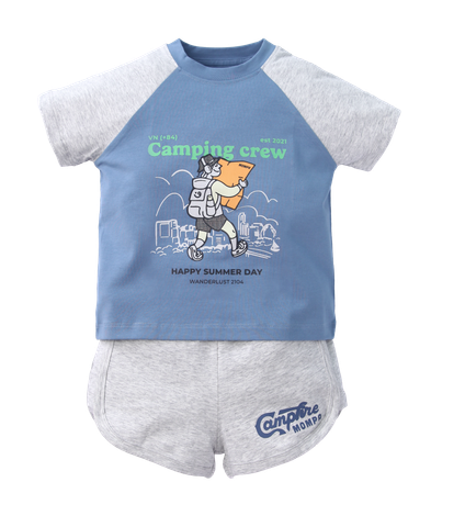 Bộ cộc tay cotton actif bé trai size 1-5y
