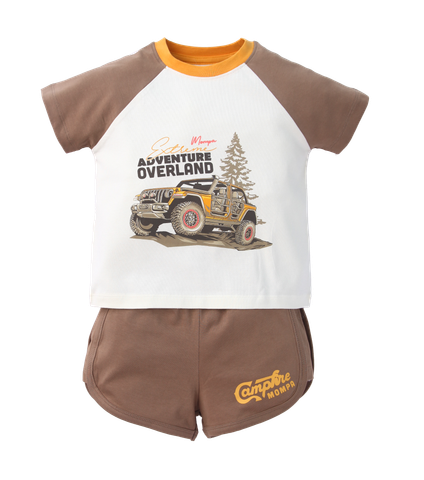 Bộ cộc tay cotton actif bé trai size 1-5y