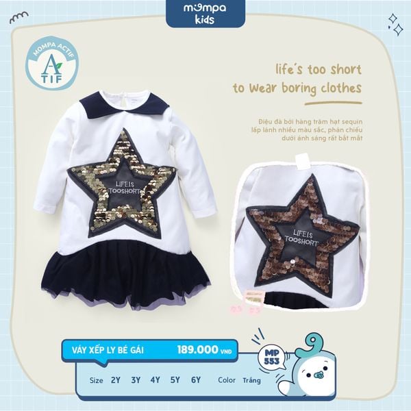 Váy xếp ly bé gái