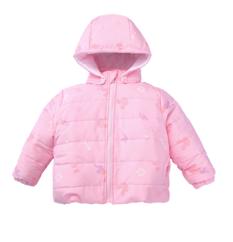 Áo khoác phao trần bông 2 lớp lót cotton mũ có cúc bấm tháo rời - 561 | size 1-5Y