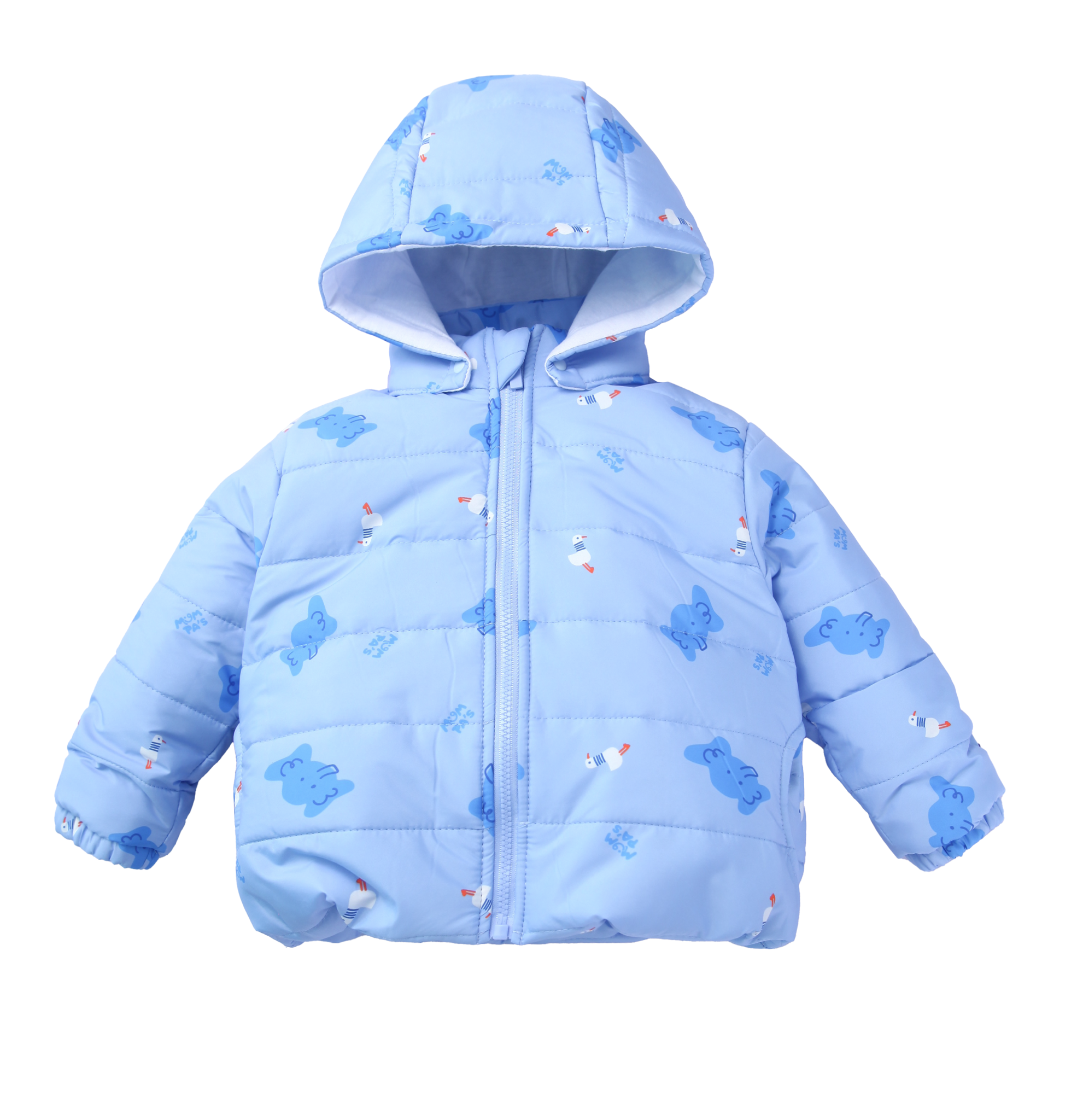 Áo khoác phao trần bông 2 lớp lót cotton mũ có cúc bấm tháo rời