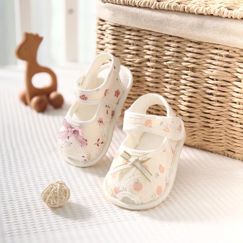 Dép tập đi bé gái, bọc voan có nơ. Đế trống trượt MP 700