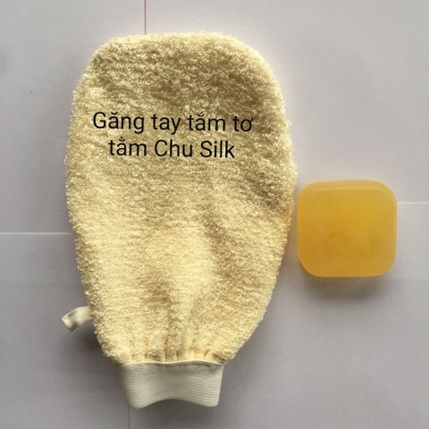  GĂNG TAY TẮM TƠ TẰM CHU SILK 