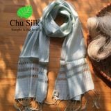  Khăn choàng tơ dệt đan mắt kiểu thổ cẩm 