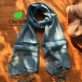  Khăn choàng tơ dệt đan mắt kiểu thổ cẩm 