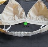  Áo Bra tơ tằm Chu Silk khuy ngọc trai cài trước 