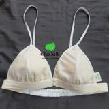  Áo Bra tơ tằm Chu Silk khuy ngọc trai cài trước 