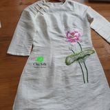  Áo dài tơ tằm thêu sen hồng 