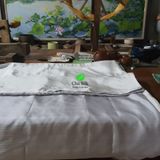  Vỏ chăn lụa 2 màu trắng và xám 