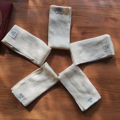  Khăn mặt tơ tằm may 2 lớp 