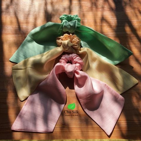  Dây buộc tóc lụa gắn nơ 