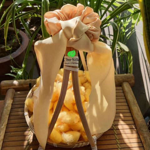  Dây buộc tóc lụa gắn nơ 