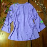  Áo dài form ngắn dáng truyền thống màu tím 