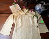  Bộ quần áo dài tơ nguyên bản: áo dài vàng+ quần 