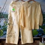  Bộ quần tơ vàng + áo lụa vàng 