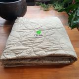  Chăn tơ tằm chần ruột tơ nguyên tấm to màu be hình hoa thị sz 2*2.2m nặng 1.5kg 