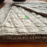  Chăn tơ tằm chần ruột tơ nguyên tấm to màu be hình quả trám đôi 2.2*2.4m nặng 1.5kg 